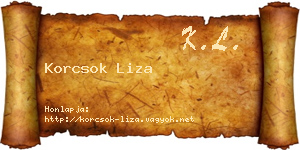 Korcsok Liza névjegykártya